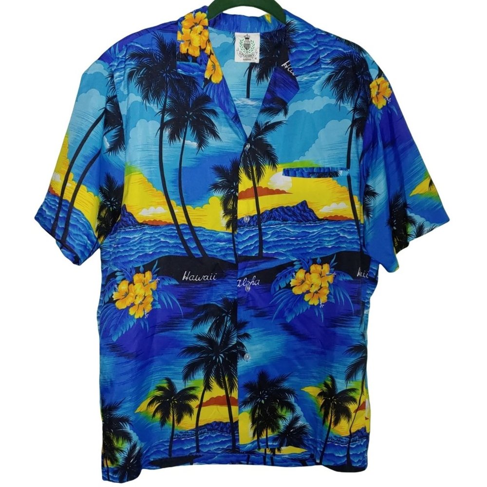 Men's Royal Creations Hawaiian Shirt Size M Super Vibrant and Colorful!